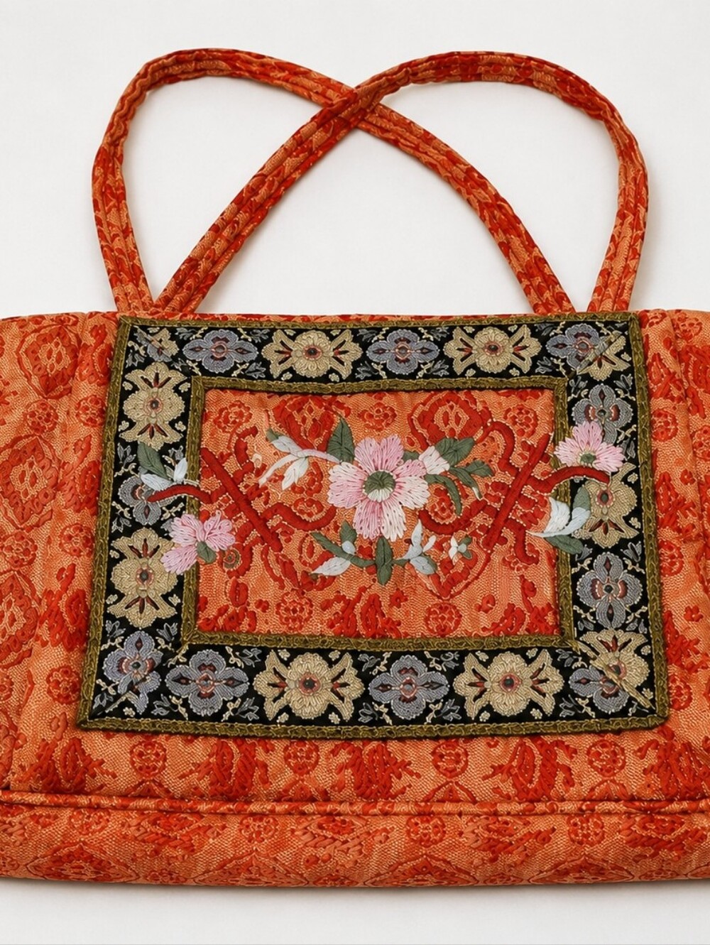 Embroidered Tapestry Handbag Boho Asian Inspired Purse - Picture 3 of 6